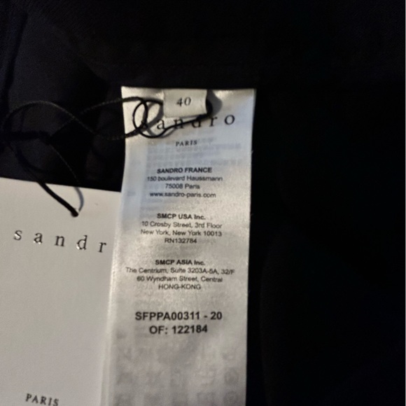 Sandro NWT Designer Black Lassy High-Waist StraightTrousers Size 40/US8/USL - Picture 12 of 14